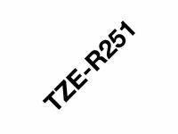 Tape BROTHER TZER251 24mm svart p vit