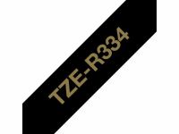 Tape BROTHER TZER334 12mm guld p svart