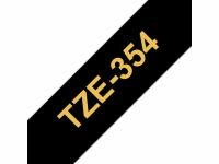 Tape BROTHER TZE354 24mm guld p svart